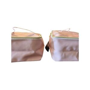 Sassy + Chic Large Zip Makeup Bag Light Pink Cosmetic Travel Bag Lot of 2 NWT